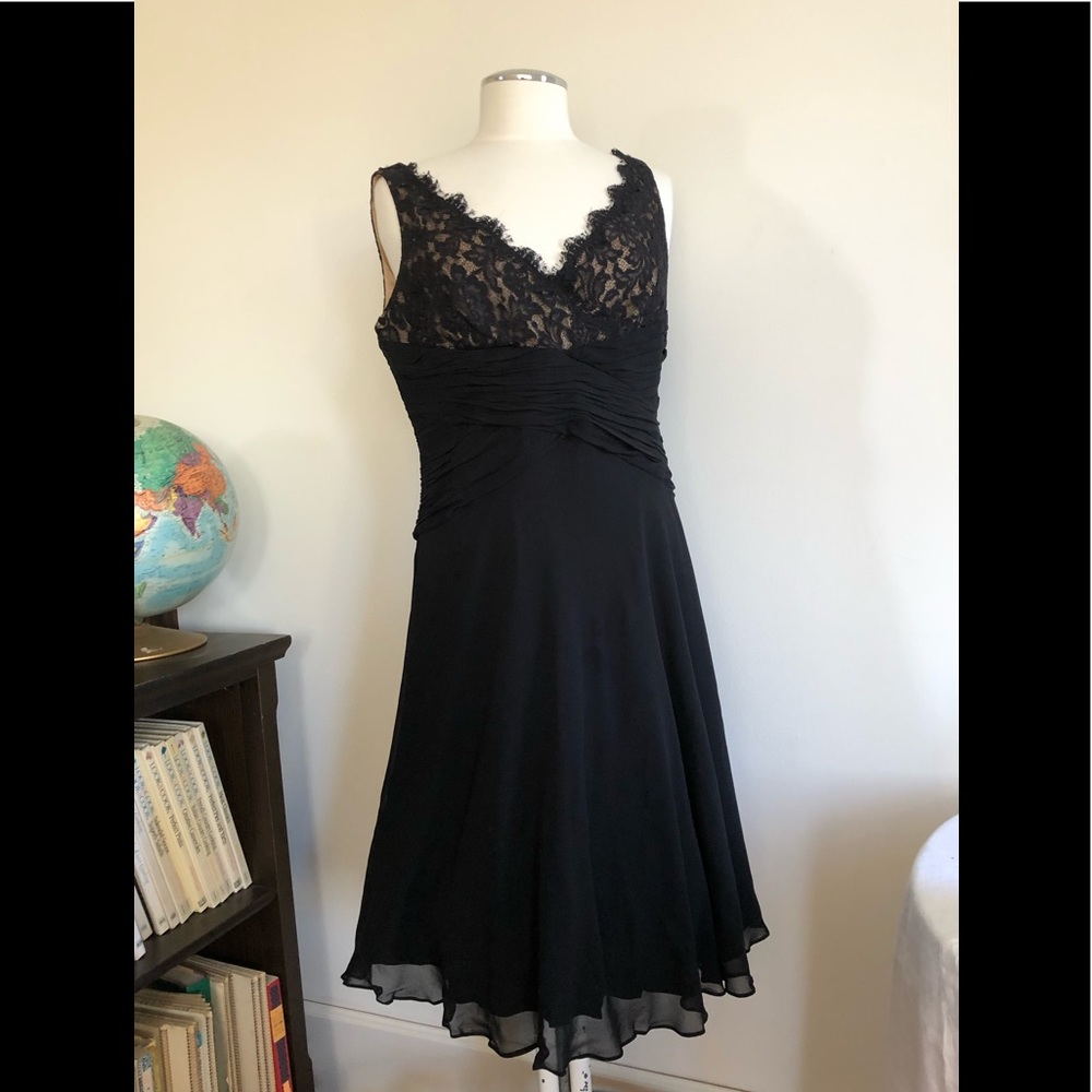 Anne Klein 14W Silk Chiffon Dress